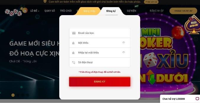Thủ tục đăng ký hay các giao dịch thanh toán tại Lode88 rất dễ dàng, tiện lợi